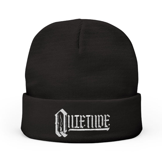 Quietude Embroidered Knit Beanie - Black